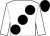 White, large black spots, black cap ()