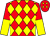Red and yellow diamonds, halved sleeves ()