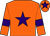 Orange, purple star, armlets and star on cap ()
