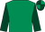Emerald green, dark green sleeves, dark green and emerald green quartered cap ()