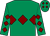 Emerald green, maroon triple diamond, maroon diamonds on sleeves, emerald green cap, maroon diamonds ()