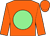 Orange, light green disc, orange sleeves and cap (Mrs J L Giral)