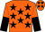 Orange, black stars, halved sleeves ()