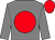 Grey, red disc, red cap ()