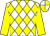 White & yellow diamonds, yellow sleeves, quartered cap ()