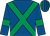 Royal blue, emerald green cross sashes & armlet, striped cap ()