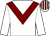White, maroon chevron, striped cap ()