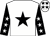 White, black star, black sleeves, white stars, white cap, black stars (Mrs J M Haines)