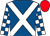 Royal blue, white cross belts, checked sleeves, red cap (Mr R G Gianfriglia)