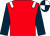 Red, white epaulets, dark blue sleeves, dark blue and white quartered cap (Wavertree Racing Partnership C)