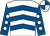 White, royal blue chevrons, royal blue sleeves, white spots, white and royal blue quartered cap (Mrs Jean M O'Connor)