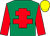 Emerald green, red cross of lorraine & sleeves, yellow cap (Two F M Partnership)