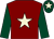 Maroon, beige star, dark green sleeves, dark green cap, beige star (Mr & Mrs G Calder)