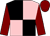Black and pink (quartered), maroon sleeves and cap (Eight Men & A Hoss)
