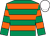 Emerald green & orange hooped, white cap (John P McManus)