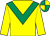 Yellow, emerald green chevron, quartered cap (Maurice Sheehy)