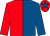 Red and royal blue halved, royal blue star on cap (Gordon Elliott Racing Club)