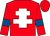 Red, white cross of lorraine, red sleeves, royal blue armlets (Mr M Barnes)