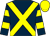 Dark blue, yellow cross belts, hooped sleeves, yellow cap (Mr Maurice Chapman)