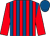 Red & royal blue stripes, red sleeves, royal blue cap (Border Macs Syndicate)