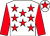 White, red stars, red sleeves, red star on cap (Mrs Josephine Purcell)