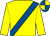 Yellow, royal blue sash, quartered cap (Gold & Blue Syndicate)