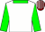 White, green sleeves and collar, maroon and white striped cap (Mr Paul Webber)