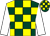 Dark green and yellow check, white sleeves (Mr G A Moore)