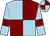 Light blue and maroon (quartered), light blue sleeves, maroon armlets (False Nose 'n Glasses Partnership)