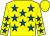 Yellow, royal blue stars, yellow cap (Pearl Bloodstock Ltd)