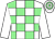 White and light green check, white sleeves, hooped cap (L M Power & Global Self Drive)