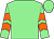 Light green, orange chevrons on sleeves (Mr J L Harrison)