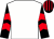 White, black and red chevrons on sleeves, striped cap (Anderson, Donaldson, Keane & Rayment)