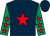 Dark blue, red star, emerald green sleeves, red stars, dark blue cap (Ian Cunningham)