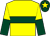 Yellow, dark green hoop, halved sleeves, dark green cap,yellow star (Mr D A Thorpe)