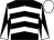Black, white chevrons, diabolo on sleeves, white cap (Mrs J Wilson (Durham))