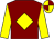 Maroon, yellow diamond & sleeves, quartered cap (More The Merrier Syndicate)