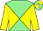Yellow & light green diabolo, yellow sleeves, quartered cap (Teahon Consulting Limited)