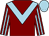 Maroon, light blue chevron, striped sleeves, light blue cap (Heading For The Rocks Partnership)