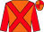 Orange, red cross belts and sleeves, quartered cap (The New Foursome Partnership)