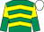 Emerald green & yellow chevrons, halved sleeves, white cap (Looney Bishop Syndicate)