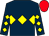 Dark blue, yellow triple diamond & diamonds on sleeves, red cap (Malachy McDaniel-Stone & Mary Jo Hanlon)