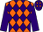 Orange & purple diamonds, purple sleeves, purple cap, orange diamonds (Nelius Hayes & D Cox)