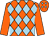 Orange & light blue diamonds, orange sleeves, orange cap, light blue diamonds (Kings Syndicate)