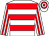 White & red hoops, striped sleeves, hooped cap (Laurence V Halley)