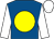 Royal blue, yellow disc, white sleeves and cap (Mr David Lewis)