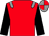 Red, grey epaulets, black sleeves, grey and red quartered cap (J D Clark & Partners I)