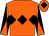 Orange, black triple diamond, black and orange diabolo on sleeves, orange cap, black diamond (Mr Keith Nicholson)