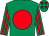 Emerald green, red disc, striped sleeves and stars on cap (Mr Tom Wall)