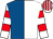Royal blue and white (halved), white and red hooped sleeves, striped cap (Collective Dreamers)